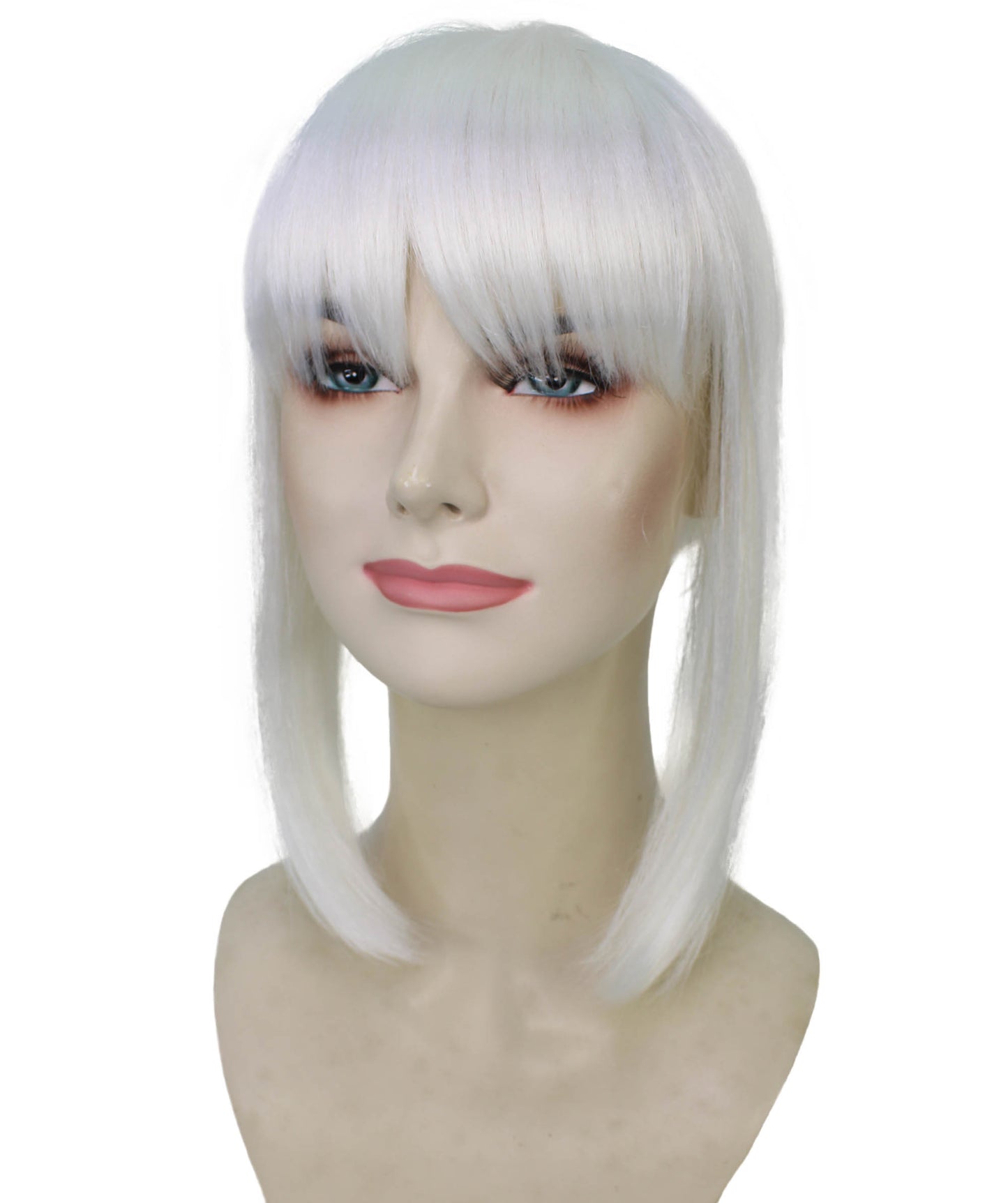 女性用 H-6001 ショート＆ローウェーブ ポニーテールウィッグ コスプレに最適 難燃性合成繊維