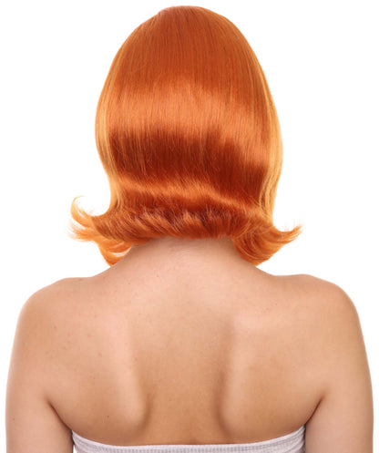 プレミアムハロウィンパーティーレディ H-5460 ミディアムレングス ベスチェスプレイヤーウィッグ オレンジ