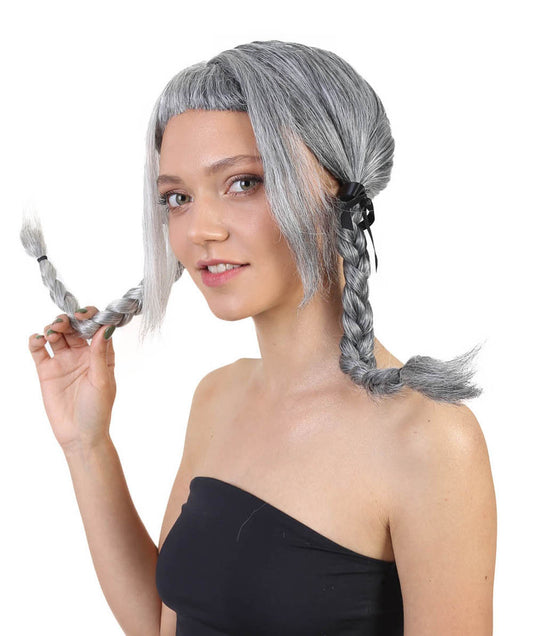 Wigs2you ハロウィンパーティープレミアムレディース H-1469 美しいルックを手に入れよう！独占！コスプレウィッグ メラニーグレーポニーテールスタイル