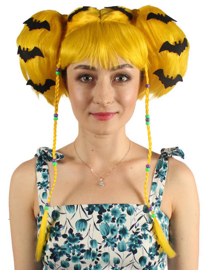 Wigs2you ハロウィンパーティープレミアム レディース H-698 バットエンジェルウィッグ イエロー色