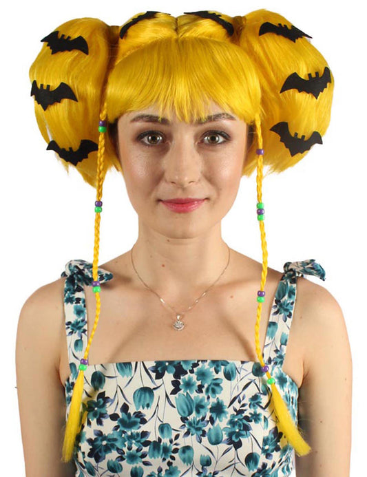 Wigs2you ハロウィンパーティープレミアム レディース H-698 バットエンジェルウィッグ イエロー色