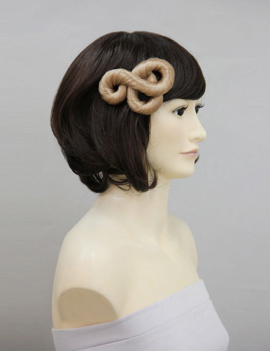 女性 W-8220 のファッション ライトブロンド 立体的なツイストヘアアクセサリー 合成繊維