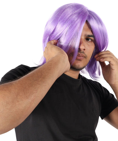 Wigs2you H-7069 大人用メンズショートレイヤードアニメスタイルフルウィッグ ライラック合成繊維 調節可能なキャップ付き コスチュームやアニメイベントに最適