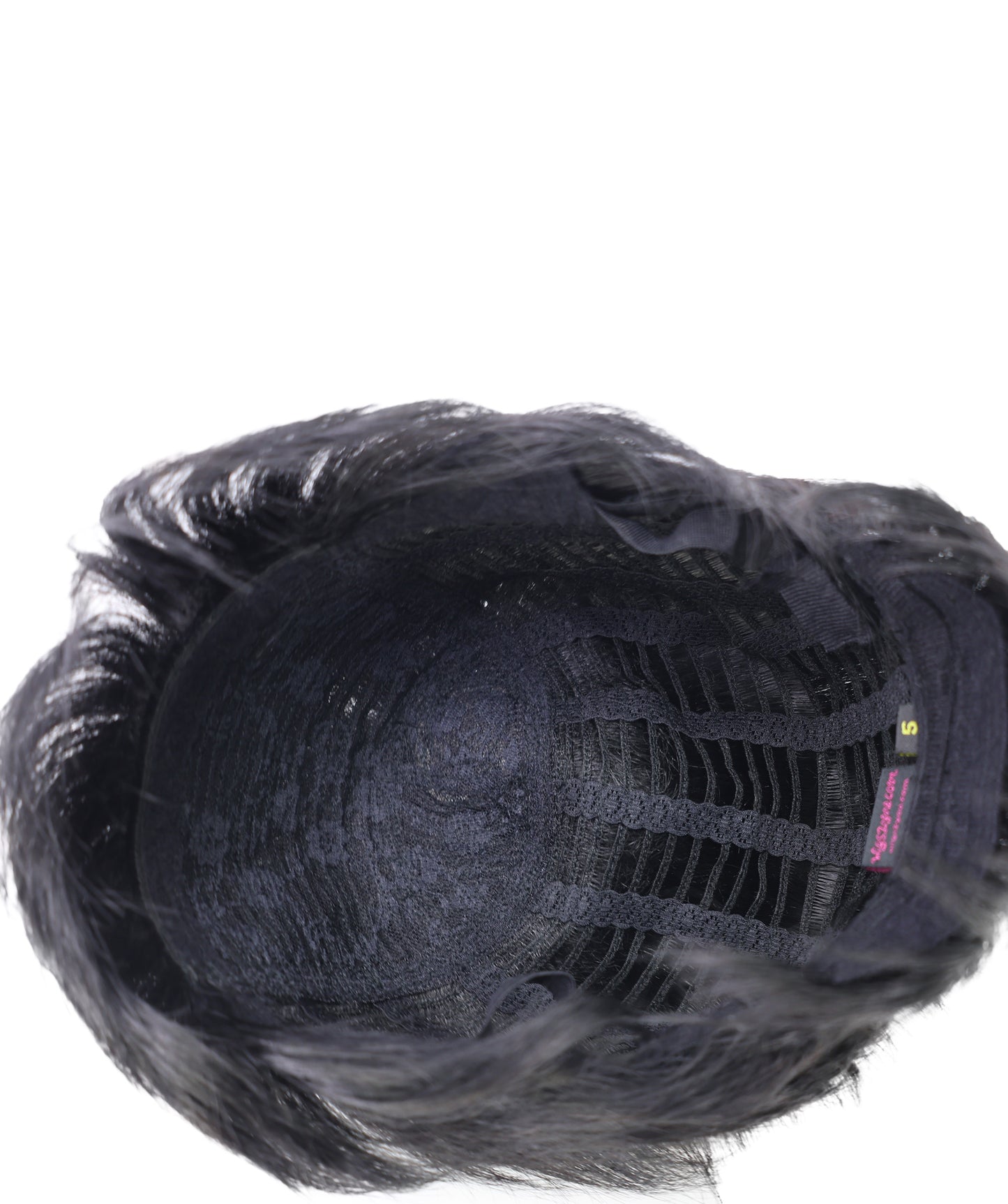 Wigs2you HH-188 ショートウィッグ _ 100%人毛、8.5" ナチュラル黒ピクシーカット _ 軽量医療用・日常用