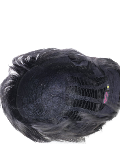 Wigs2you HH-188 ショートウィッグ _ 100%人毛、8.5" ナチュラル黒ピクシーカット _ 軽量医療用・日常用