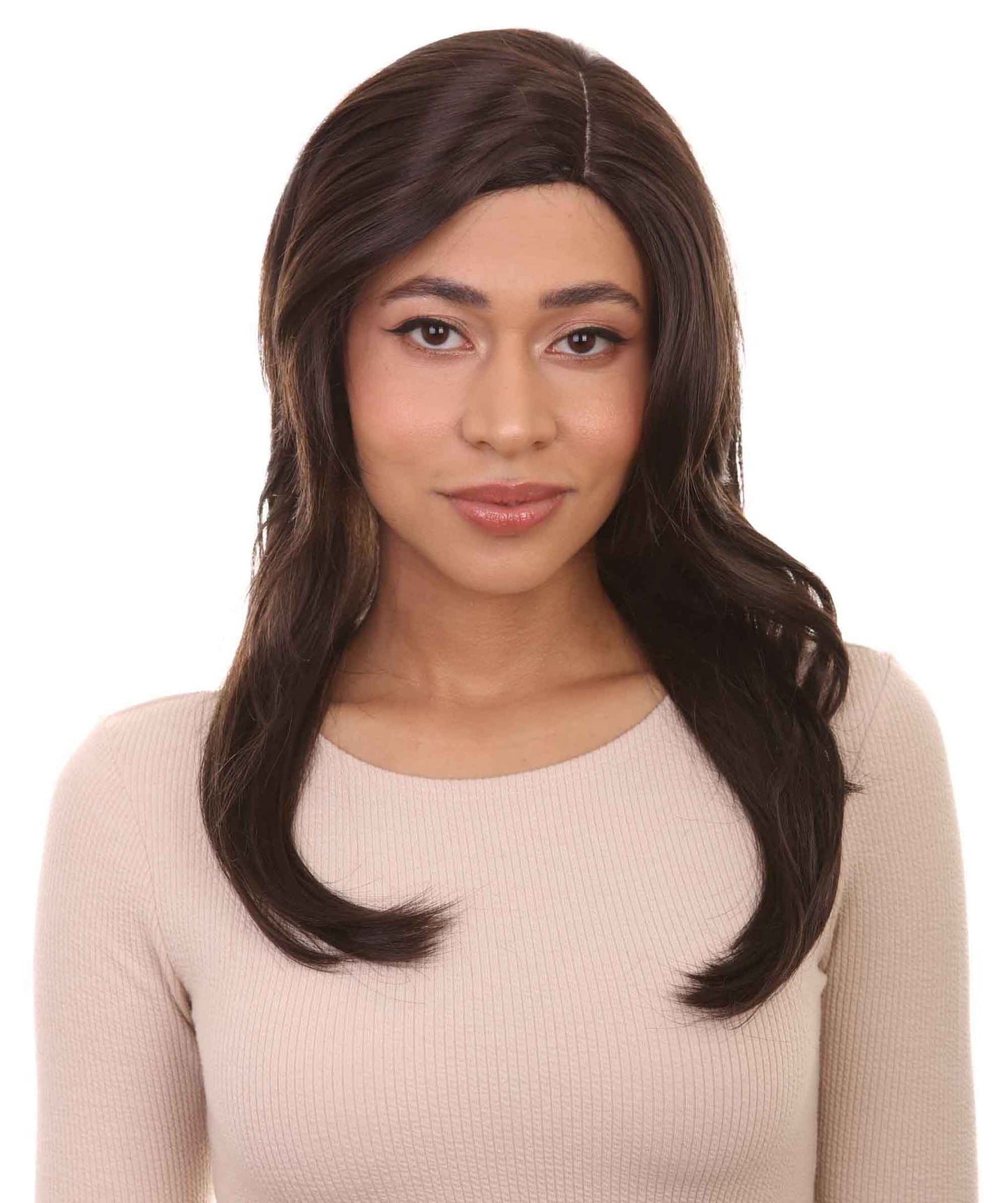 Wigs2you ハロウィンパーティープレミアム H-959 3レイヤーのパーティーガールウィッグ ダークブラウン色