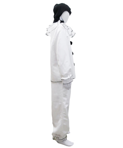 男性 JCP-168 のヴィンテージクラウンスケアリーコスチューム ホワイトハロウィンコスチューム