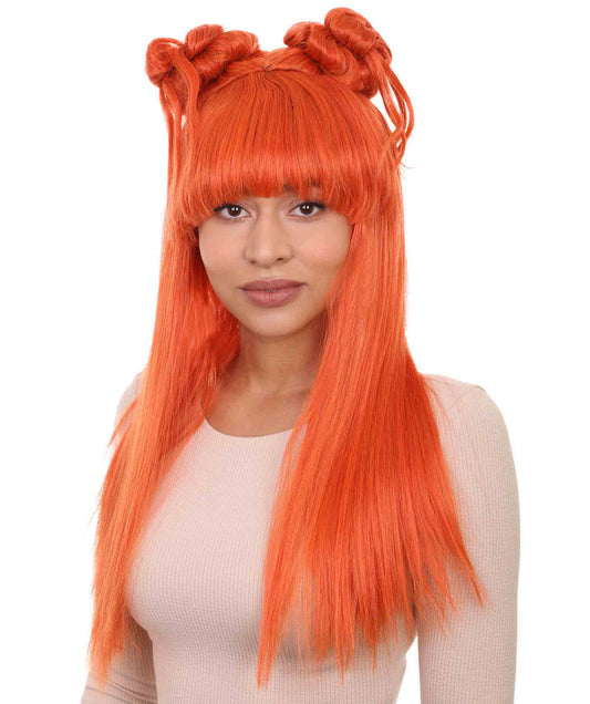 Wigs2you ハロウィン パーティー プレミアム レディース H-1198 快適なフィット感 オレンジ アジアン プリンセス ウィッグ