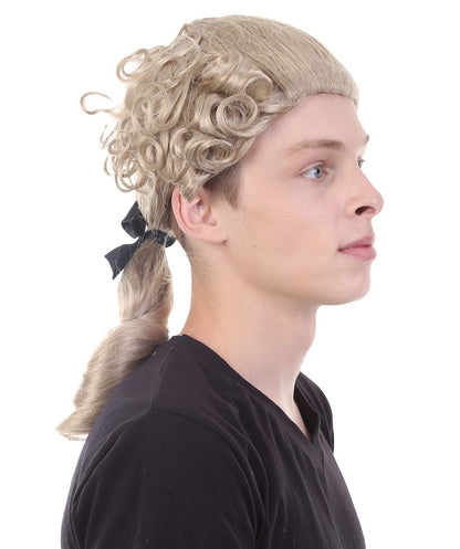 ハロウィンパーティ プレミアム 男性用 H-4408 18世紀コロニアルペルーク紳士の粉ふきカーリーウィッグ