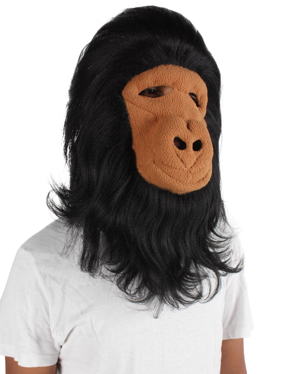 ハロウィンパーティープレミアムメンズ H-5647-BLK ヘアリーユニセックスエイプティンセルマスクのみ 黒色 軟らかい合成繊維
