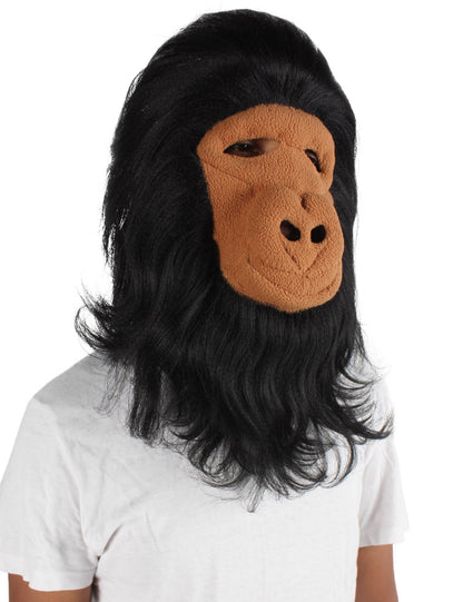 ハロウィンパーティープレミアムメンズ H-5647-BLK ヘアリーユニセックスエイプティンセルマスクのみ 黒色 軟らかい合成繊維