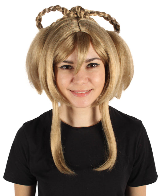 Wigs2you H-6921 アクションロールプレイングゲームキャラクター用ショートコスプレブロンドウィッグ I ハロウィンに最適 I 難燃性合成繊維