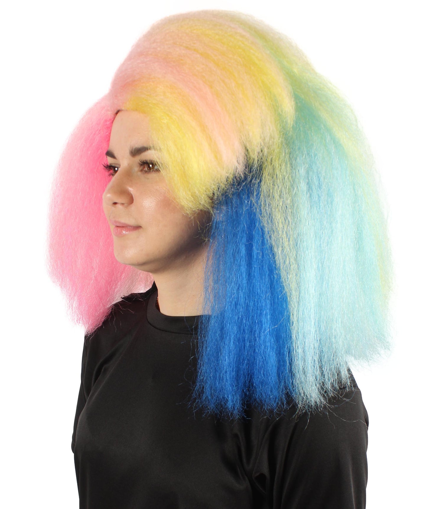 ハロウィンパーティプレミアムレディース H-5756 レインボーカットアフロウィッグ