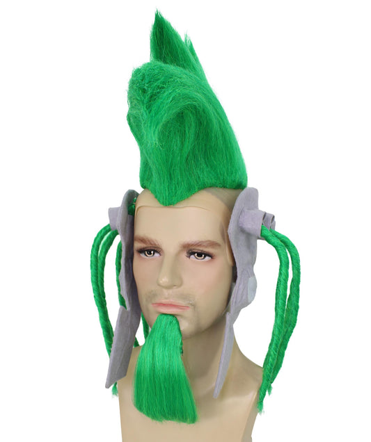 Wigs2you H-6928 ミュージカルゲームに登場する敵キャラクターのグリーンスパイクウィッグ（大人用、ハロウィンに最適、難燃性合成繊維）