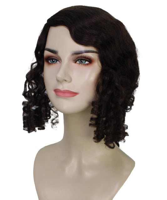 女性用 H-5866 ウィザードワールド ブラック カーリー ウィッチ ウィッグ ハロウィンに最適 難燃性合成繊維