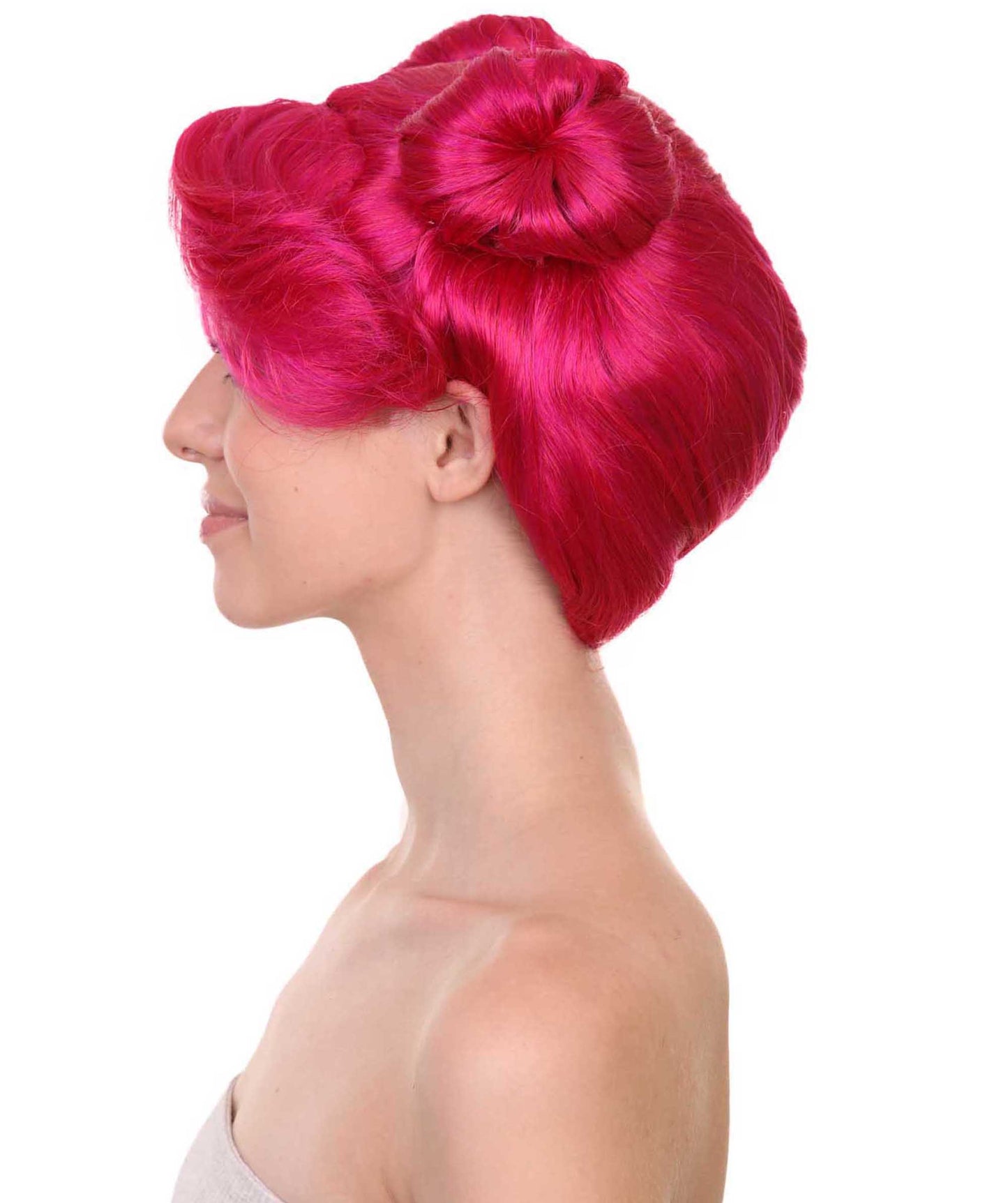 プレミアムハロウィンパーティーレディ H-5416 ショートレングス ダブルバン ハロウィンアニメーションウィニーウィッグ レッド