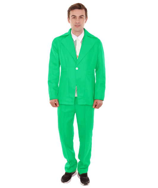 男性用 JCP-002_6 70'sロックスター スーツ コスチューム ディッキーとタイ付き プレミアム ライトグリーン ハロウィンコスチューム