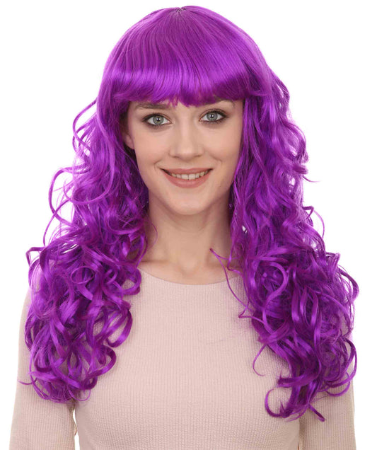 Wigs2you ハロウィン パーティー プレミアム H-844 バットマン 女性ジョーカー ウィッグ ネオンパープル色