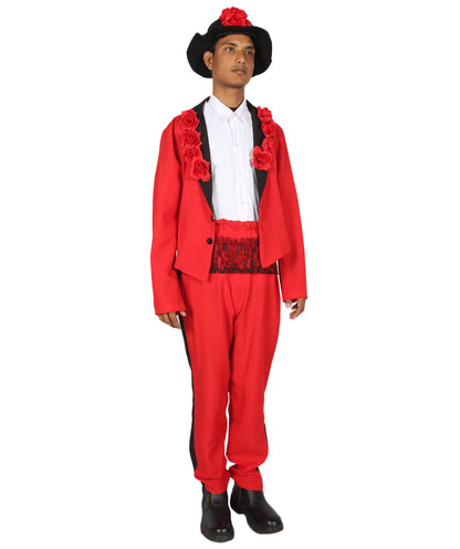 男性 JCP-101 のデイ・オブ・ザ・デッド セニョール 赤と白のコスプレコスチューム