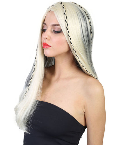 Wigs2you ハロウィンパーティープレミアムレディース H-1855 着け心地が良い とても快適 独占 カイリー・ジェンナ ブロンド&ブラック三つ編み ヘア コスプレウィッグ