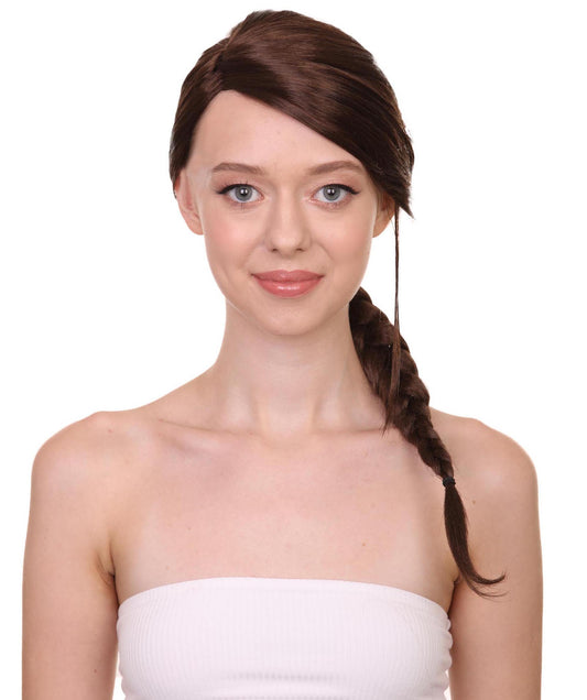 Wigs2you ハロウィン パーティー プレミアム レディース H-1184 快適なフィット感のブラウン編み込みウィッグ