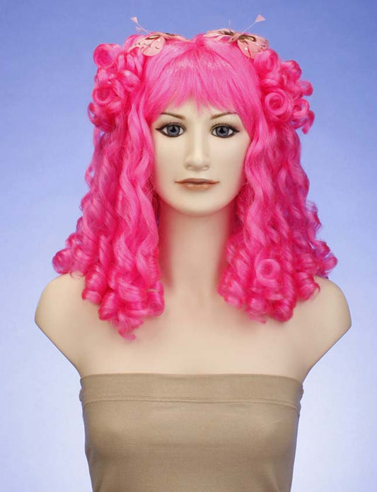 ハロウィンパーティープレミアムレディース  キャンディピンクウィッグ ファンシーキャラクターファッションウィッグ