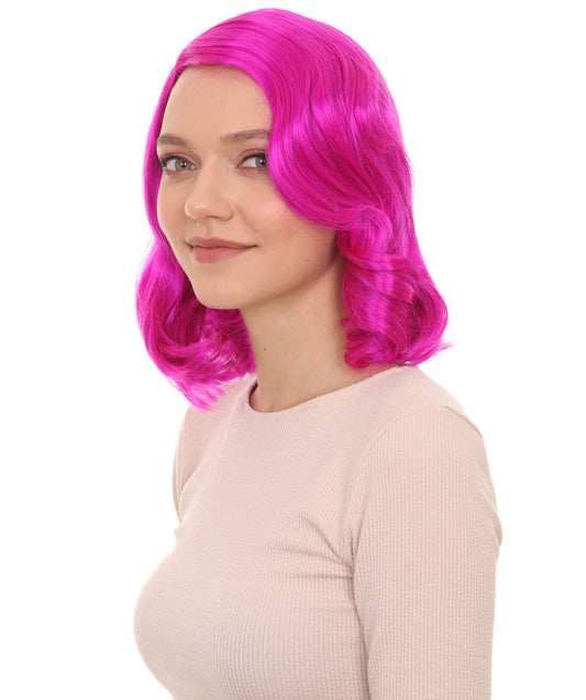 Wigs2you ハロウィン パーティー プレミアム レディース H-1155 とても快適なネオン フューシャ カーリー レディ ウィッグ