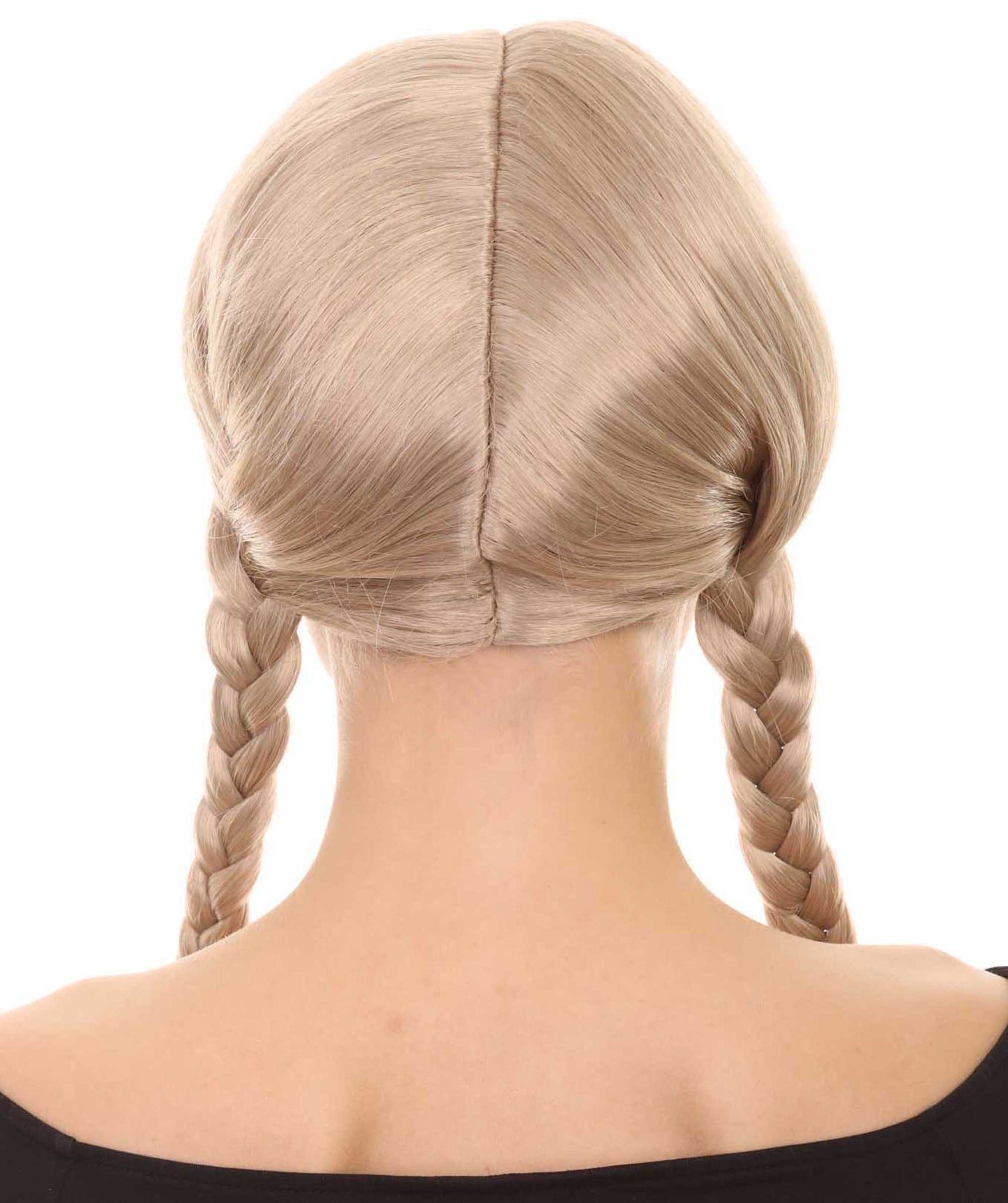 大人の女性用ダッチガールアッシュブロンドウィッグ H-3634 ハロウィンに最適 難燃性シンセティックファイバー