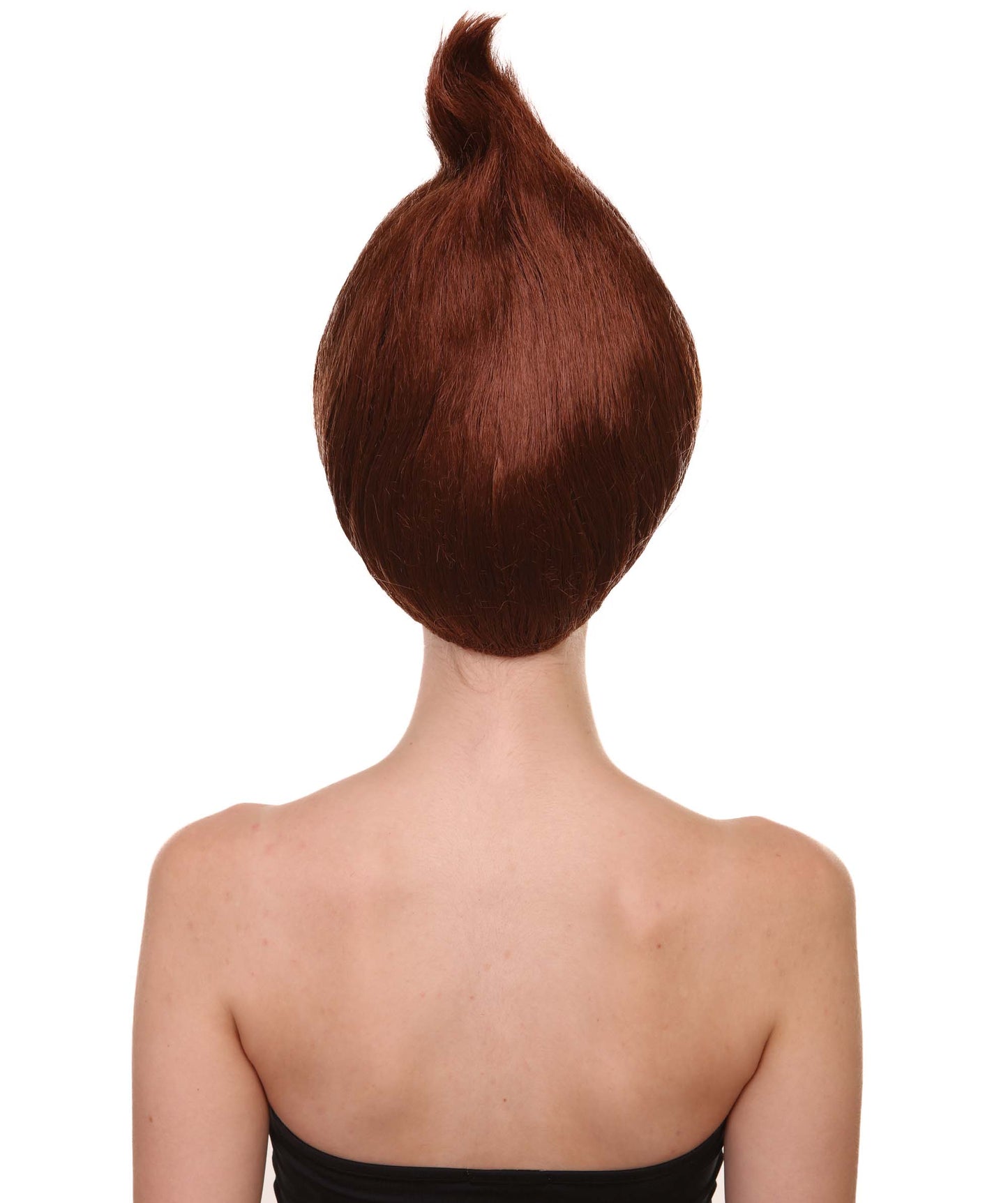 大人の女性用ドワーフウィッグ H-3455 ダークブラウン プレミアム通気性のあるキャップレスキャップ
