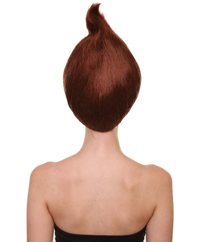 大人の女性用ドワーフウィッグ H-3455 ダークブラウン プレミアム通気性のあるキャップレスキャップ