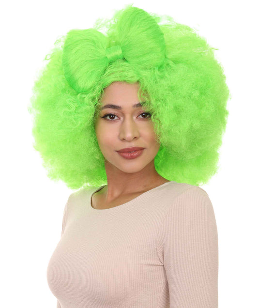 Wigs2you ハロウィン パーティー プレミアム レディース H-1238 着けやすい 快適なフィット感 ライム アフロ スモール ボウウィッグ