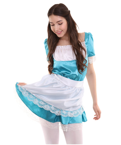 女性用 JCO-343_18 伝統的なメイドユニフォーム アクアブルー コスプレ コスチューム