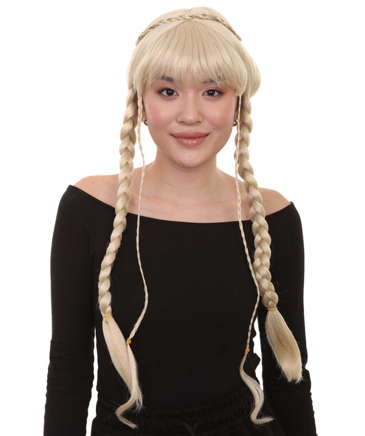 ハロウィンパーティープレミアムレディース H-3053 ブロンドブレイデッドルネッサンスウィッグ パーティーレディーウィッグコレクション