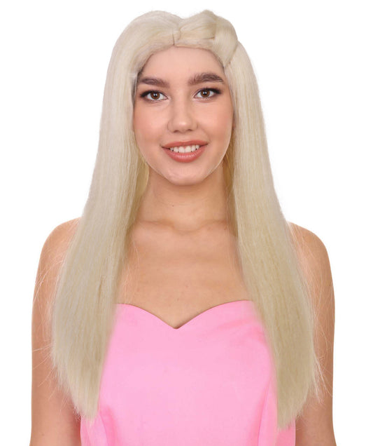 女性用 H-6003 アメリカン ファッション ドール キャラクター ブロンド ウィッグ 花嫁付き ブロンドに最適 難燃性合成繊維