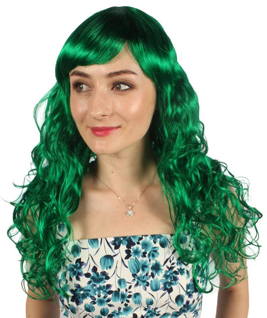 Wigs2you ハロウィン パーティー プレミアム H-817 バットマン 女性ジョーカー ウィッグ ダークグリーン色