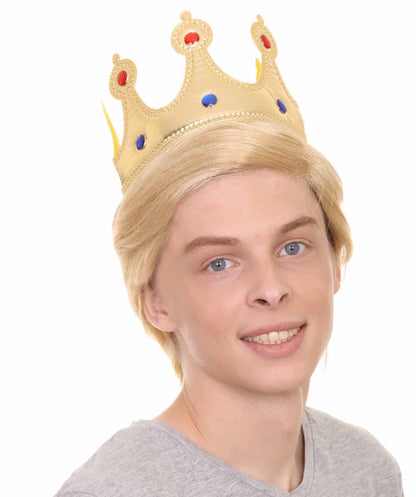 Wigs2you ハロウィンパーティープレミアムメンズ H-1598 着用が簡単 とても快適 独占！トランプ大統領II用のゴールドクラウン付きウィッグ