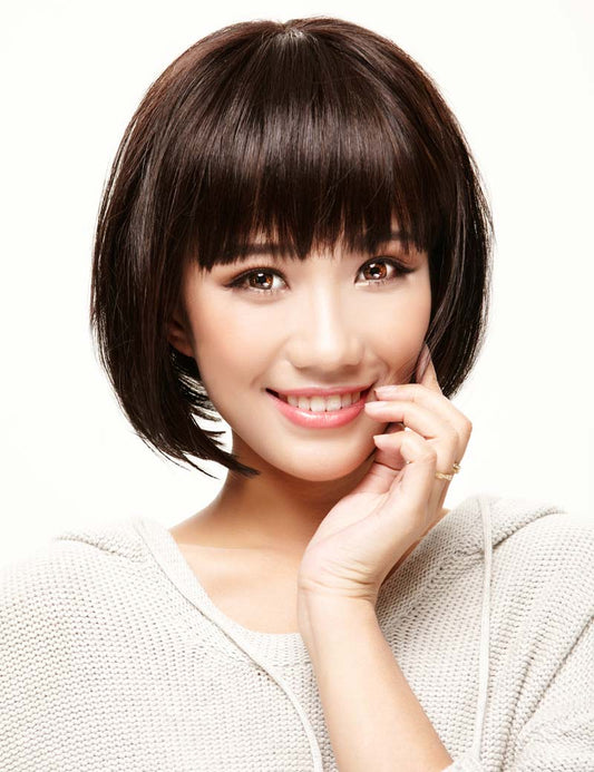 全体丸みを引き出す風船みたいなストレートボブスタイル☆耐熱素材なのでアレンジ自由自在。W-758