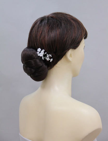 女性 W-8415 の大きな三つ編みデザインバンズヘアスタイル チャコール 合成繊維