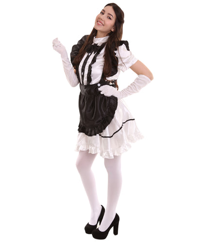 女性用 JCO-326 アニメ コスプレ フレンチメイド ファンシー ドレス ブラック コスプレ コスチューム