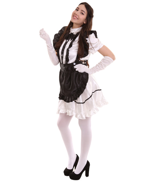 女性用 JCO-326 アニメ コスプレ フレンチメイド ファンシー ドレス ブラック コスプレ コスチューム