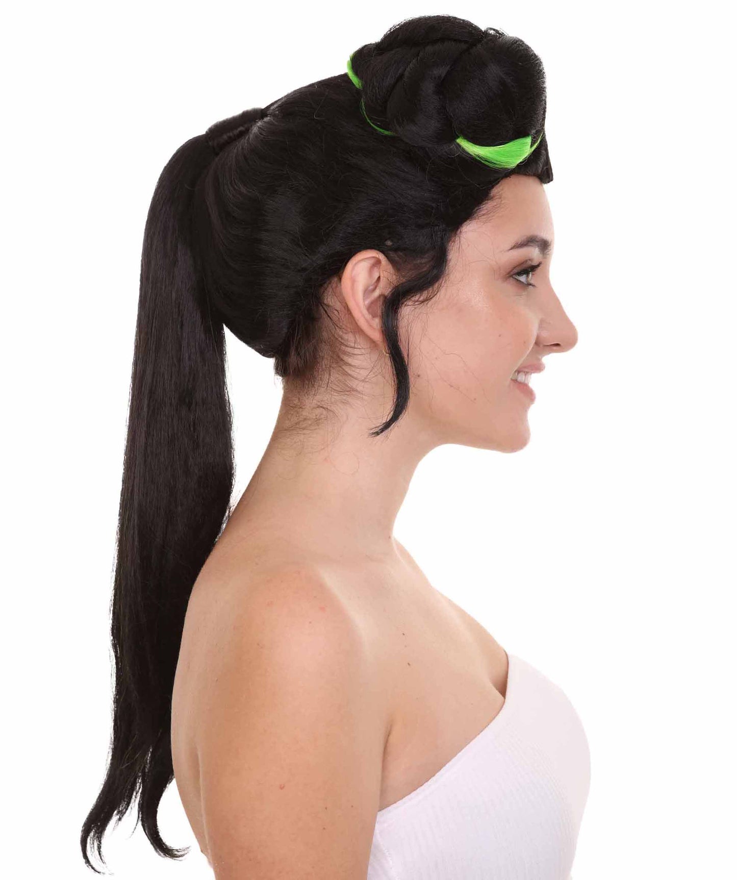 レディース ユーロビジョンソングコンテスト2018 ネッタ・バルツィライ バンズ マルチカラーウィッグ H-4692 セレブリティウィッグ プレミアム通気性キャップレスキャップ