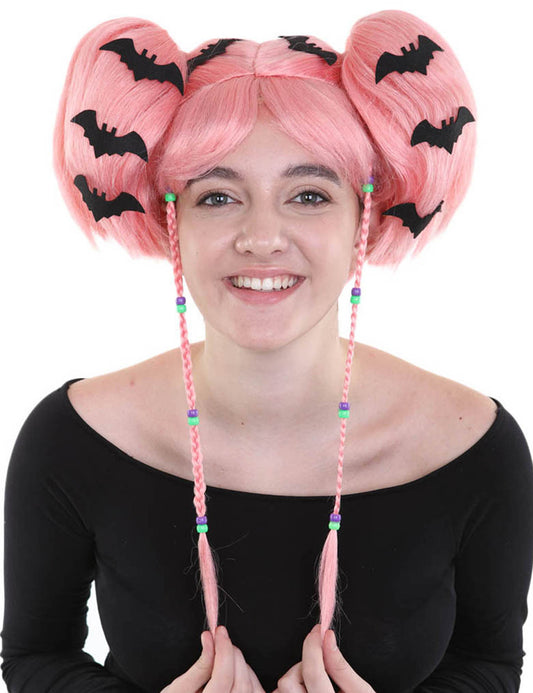 Wigs2you ハロウィンパーティープレミアム レディース H-715 バットエンジェルウィッグ コーラルカラー