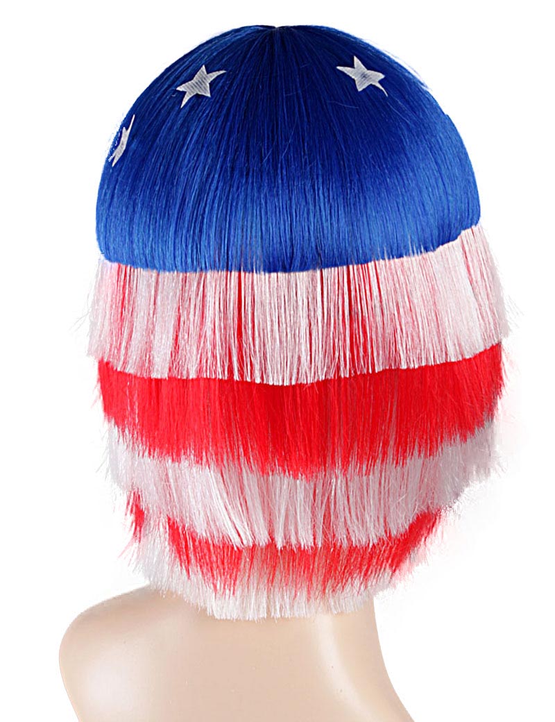 ハロウィンパーティープレミアムレディース Flag-002 ボブウィッグ マルチカラー ファンシーキャラクターファッションウィッグ ソフト合成繊維