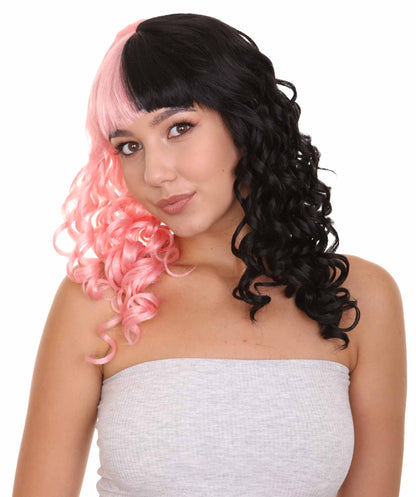 Wigs2youハロウィンパーティープレミアムレディースH-1873 着けやすい 非常に快適 限定！Melanie Martinezピンクと黒のコスプレウィッグ