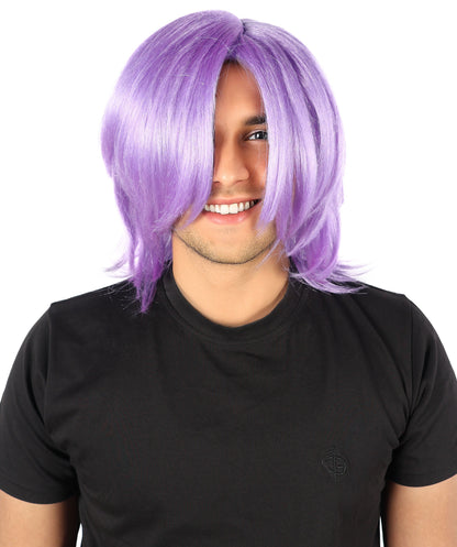 Wigs2you H-7069 大人用メンズショートレイヤードアニメスタイルフルウィッグ ライラック合成繊維 調節可能なキャップ付き コスチュームやアニメイベントに最適