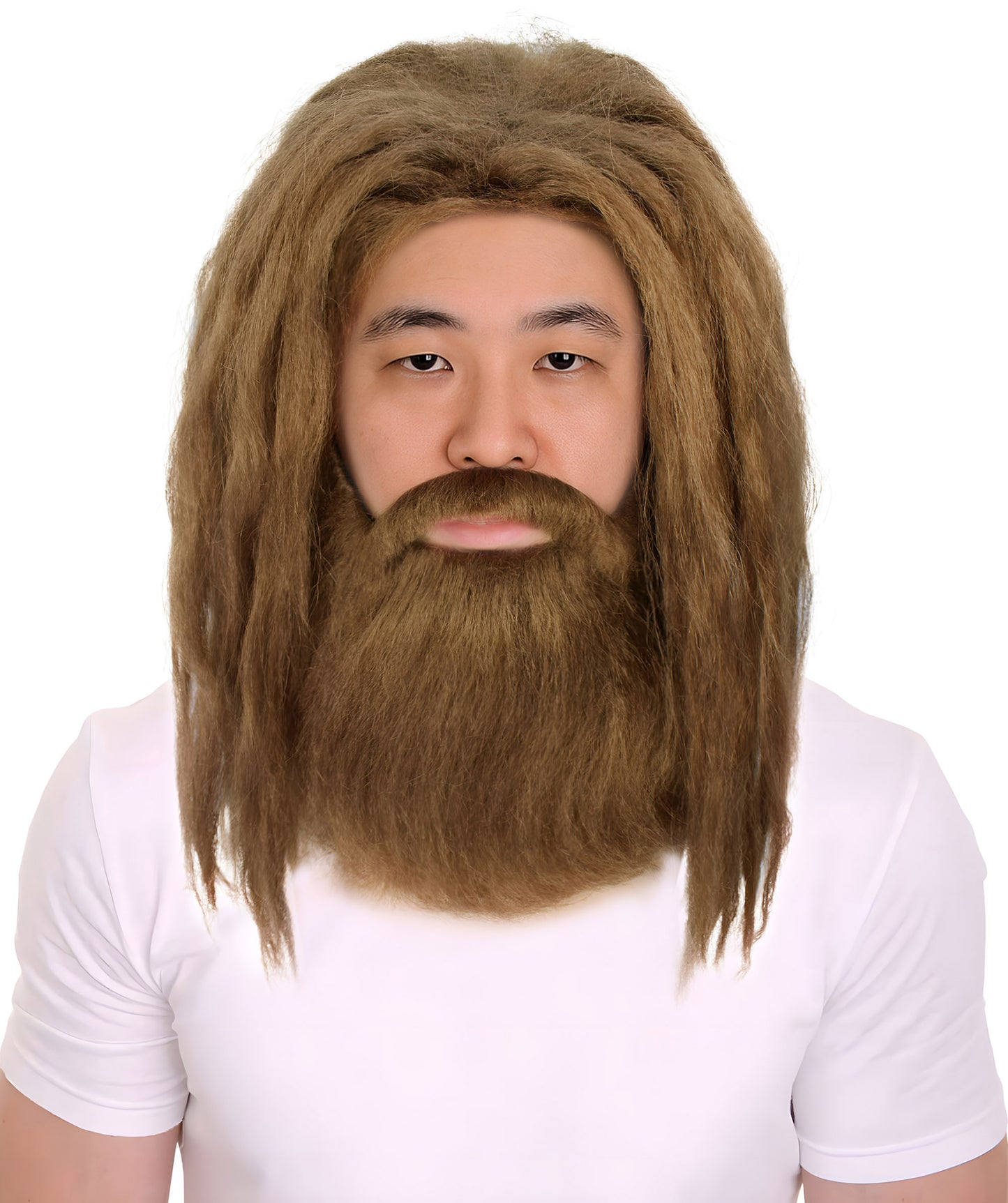 Wigs2you H-5505 大人用メンズ ブラウン ドレッドヘアウィッグ（ひげセット付き）| ハロウィンに最適| 難燃性合成繊維