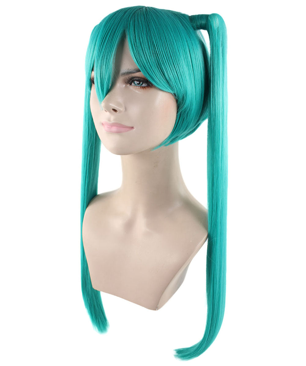 初音ミク 女性用ウィッグ H-1820 ロングコスプレウィッグ プレミアム通気性キャップレスキャップ