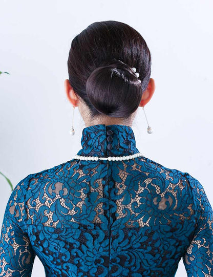 綺麗に編みこまれたシニヨン和装ウィッグ | お着物似合いそうな大人っぽい雰囲気です | W-8418