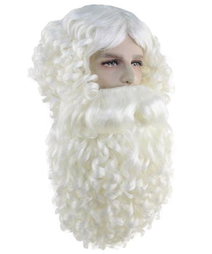 ハロウィンパーティー プレミアム 男性用 H-2384 プロフェッショナル サンタ ウィッグ および フル ビアード セット