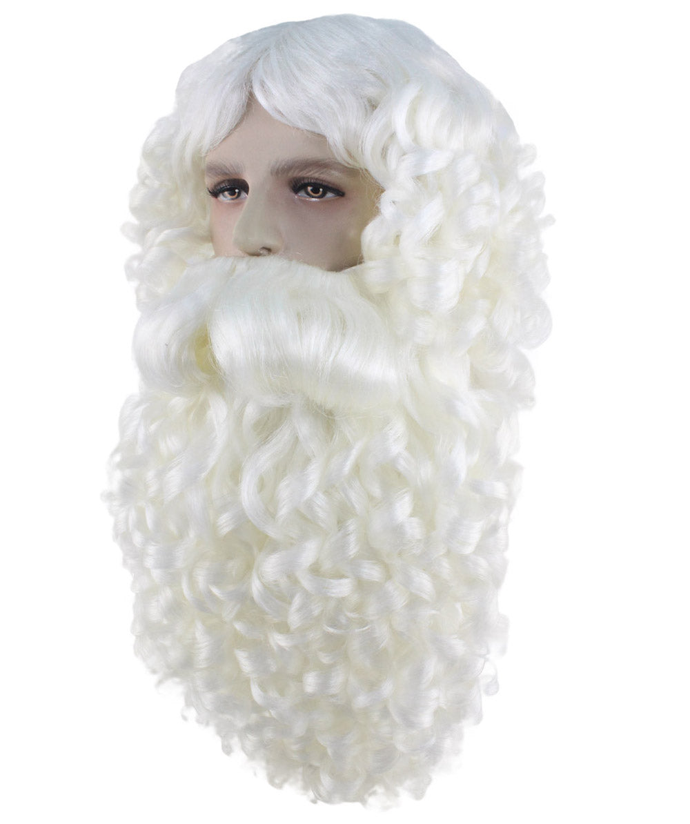 ハロウィンパーティー プレミアム 男性用 H-2384 プロフェッショナル サンタ ウィッグ および フル ビアード セット